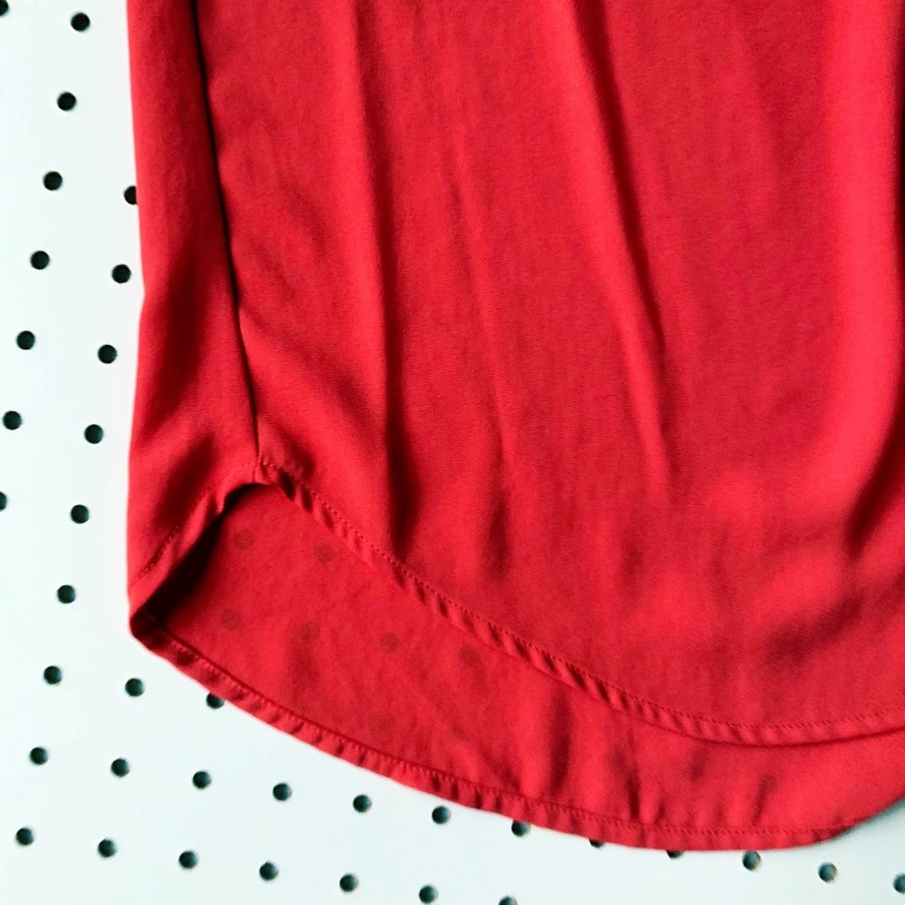 RO&DE sleeveless red button down split neck - Picture 6 of 6